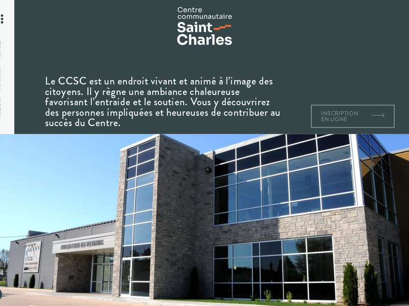 Page d'accueil du site web de Centre communautaire Sintra Saint-Charles